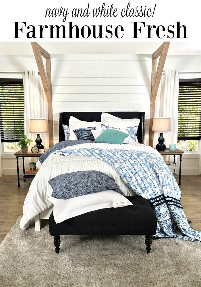 Farmhouse Bedroom Navy + White | Refresh Restyle