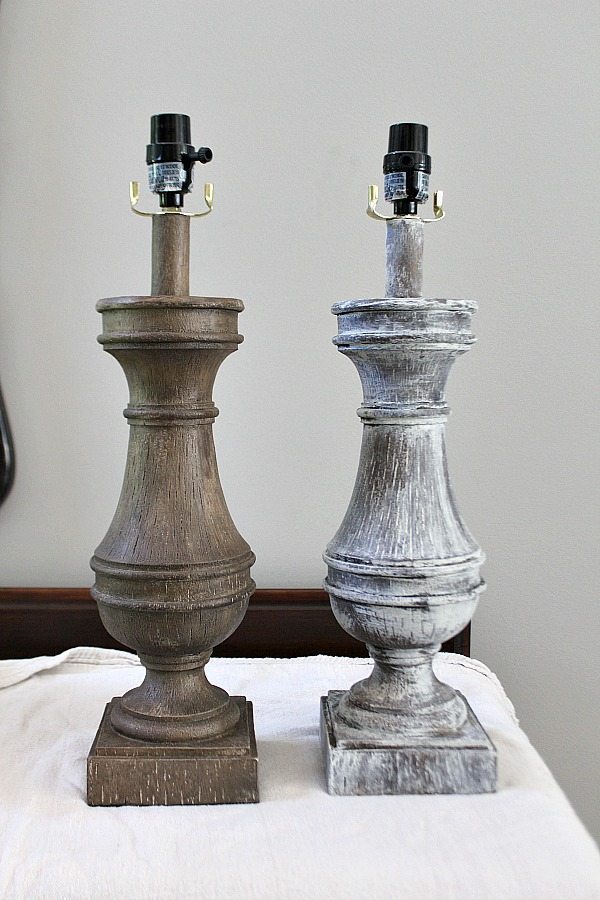Before and After Lamp makeover with Maison Blanche vintage paint