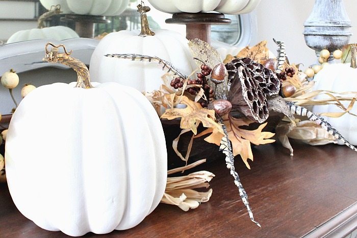 Faux white pumpkin idea for fall