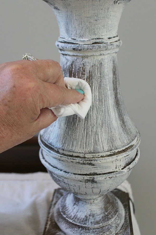 How to paint and distress a lamp base without sanding