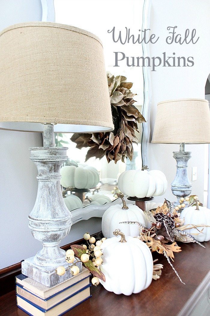 How to paint faux pumpkins for a light and bright fall idea at Refresh Restyle