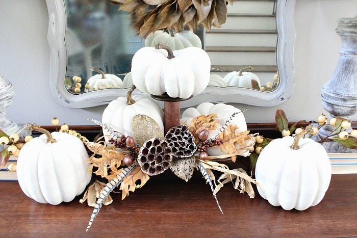 How to paint pumpkins from orange to white for fall at Refresh Restyle