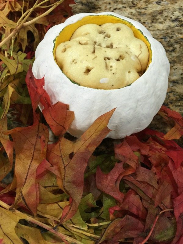 Fall Pumpkin gets a makeover with leaves and fresh paint