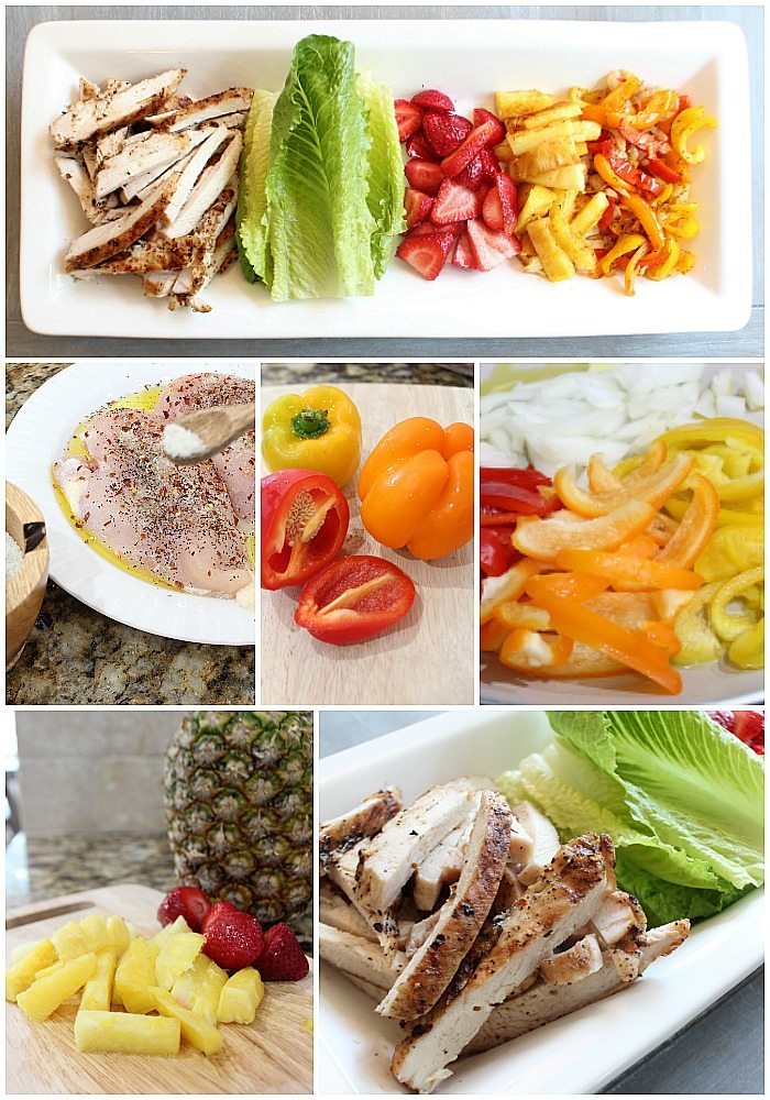 Grilled Chicken Lettuce wraps with fruits and veggies - quick and easy healthy recipe at Refresh Restyle