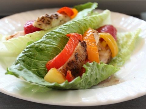 Lettuce wrapped chicken recipe - sweet and spicy