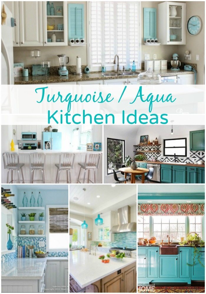 Turquoise And Aqua Kitchen Ideas, Turquoise Kitchen Curtains