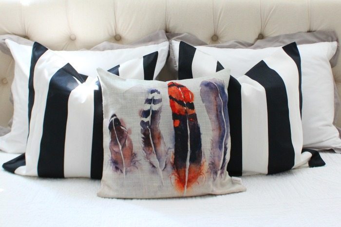 water-color-feathers-and-striped-pillows-for-fall