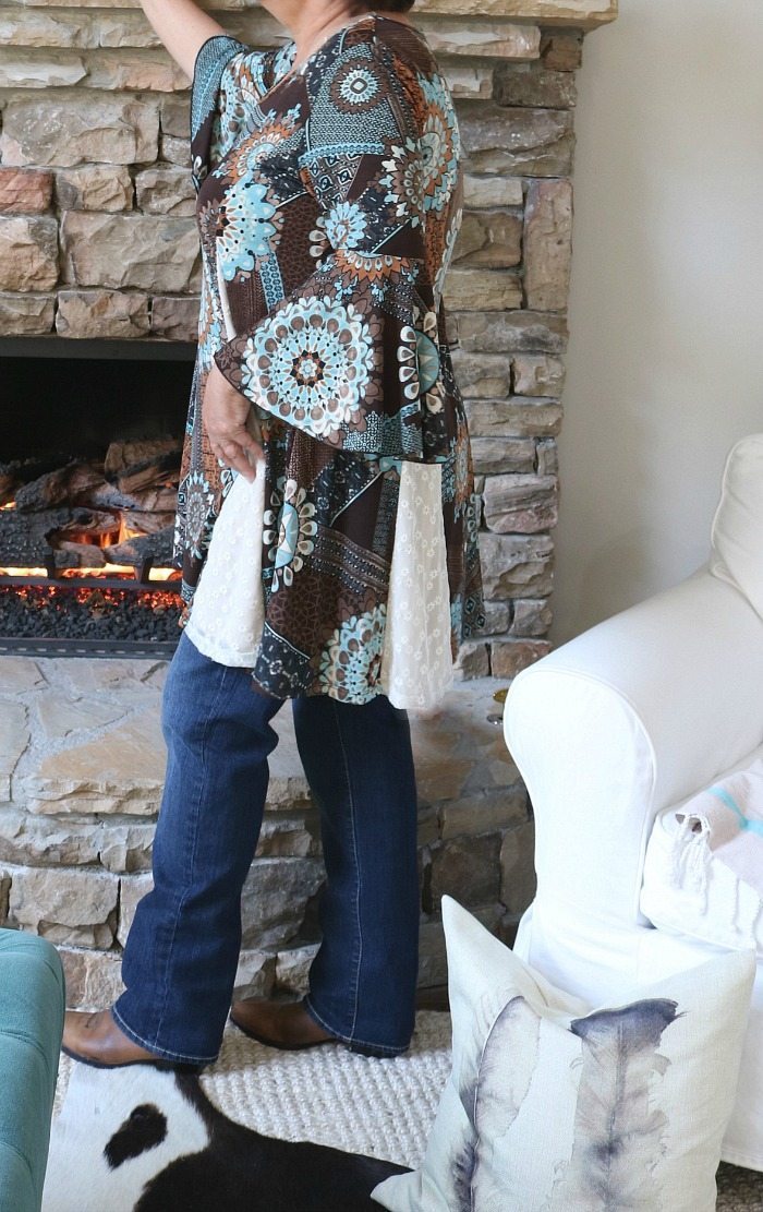 Long enough to wear with leggings but perfect with cowboy boots - the perfect Boho Tunic
