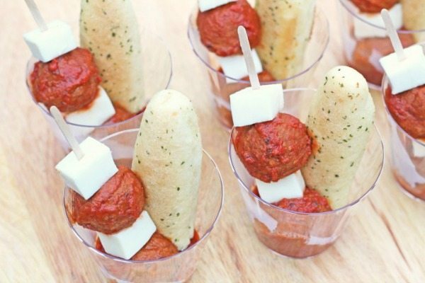 Meatball and Mozzarella Appetizer Cups, 20 Easy Party Appetizers