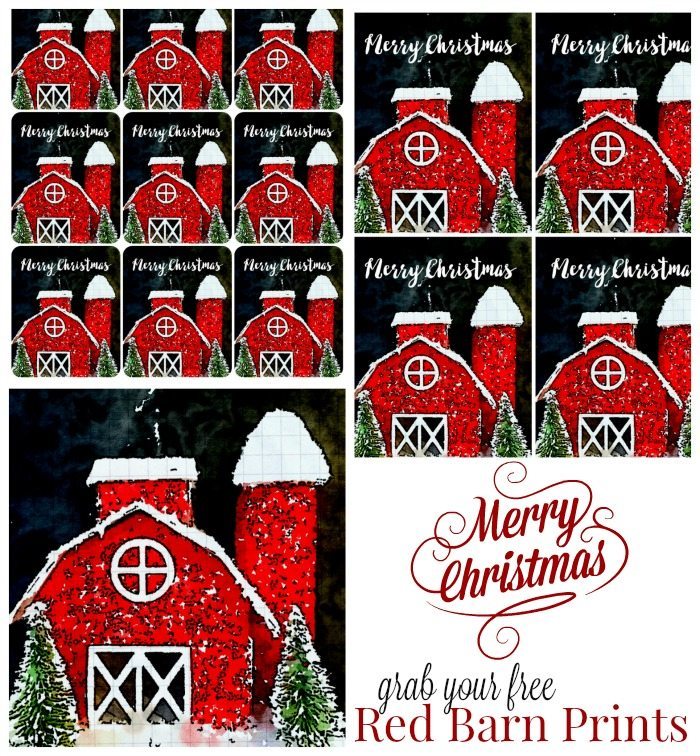 Red Barn Christmas Tags Prints Refresh Restyle