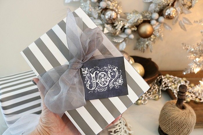 Gray stripes and chalkboard gift tags