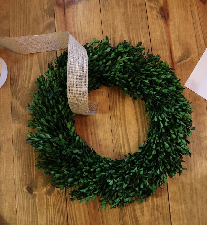 Add a wreath to the top of your chalkboard