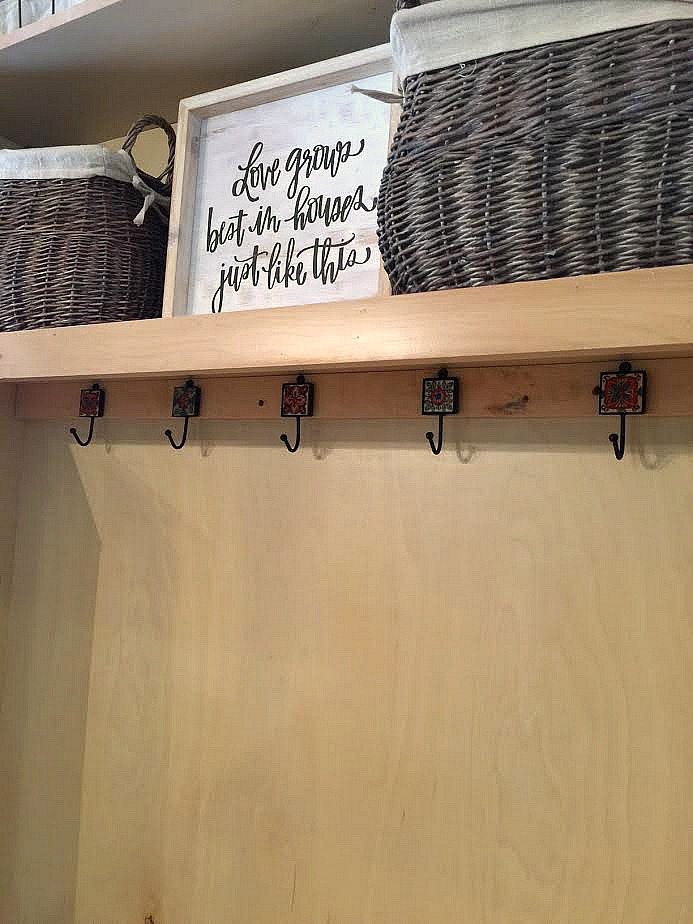 TV cabinet is now a mudroom closet