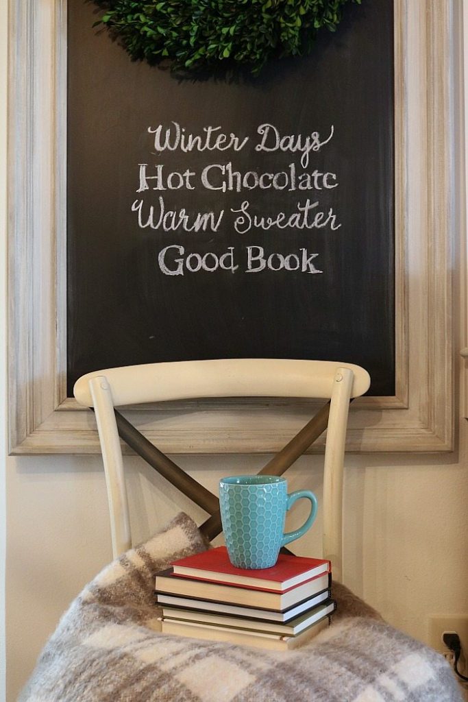 Winter decor idea for your chalkboard