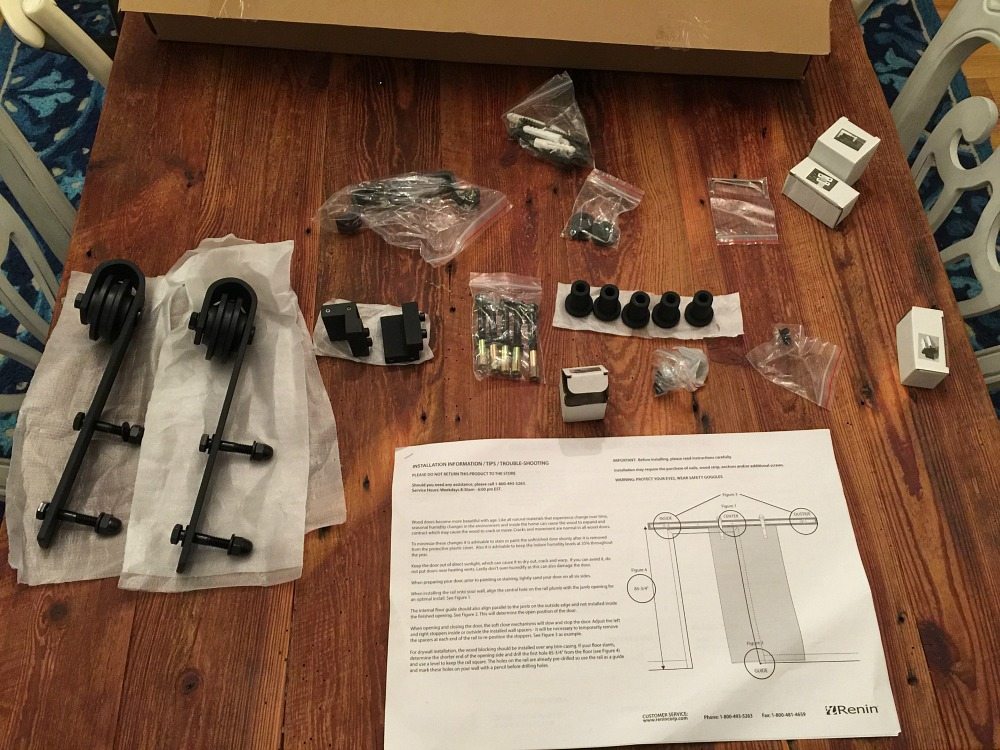 Barn door kit includes great directions for installing