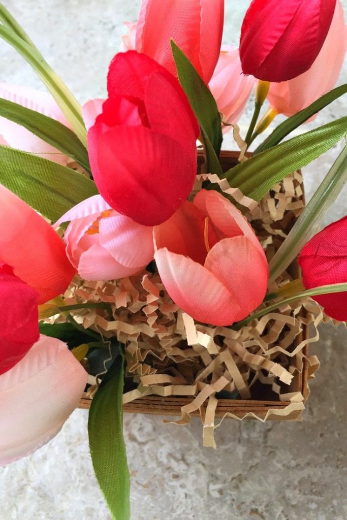 More Spring Tulips in berry baskets