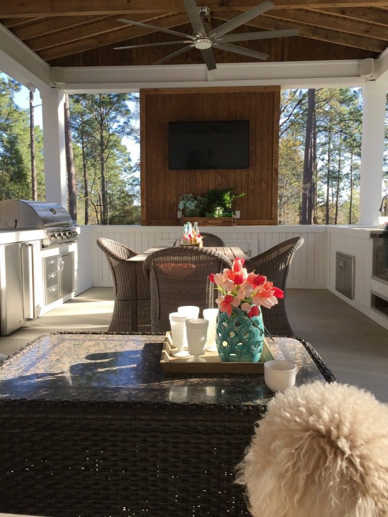 Murphy enjoying the farmhouse porch