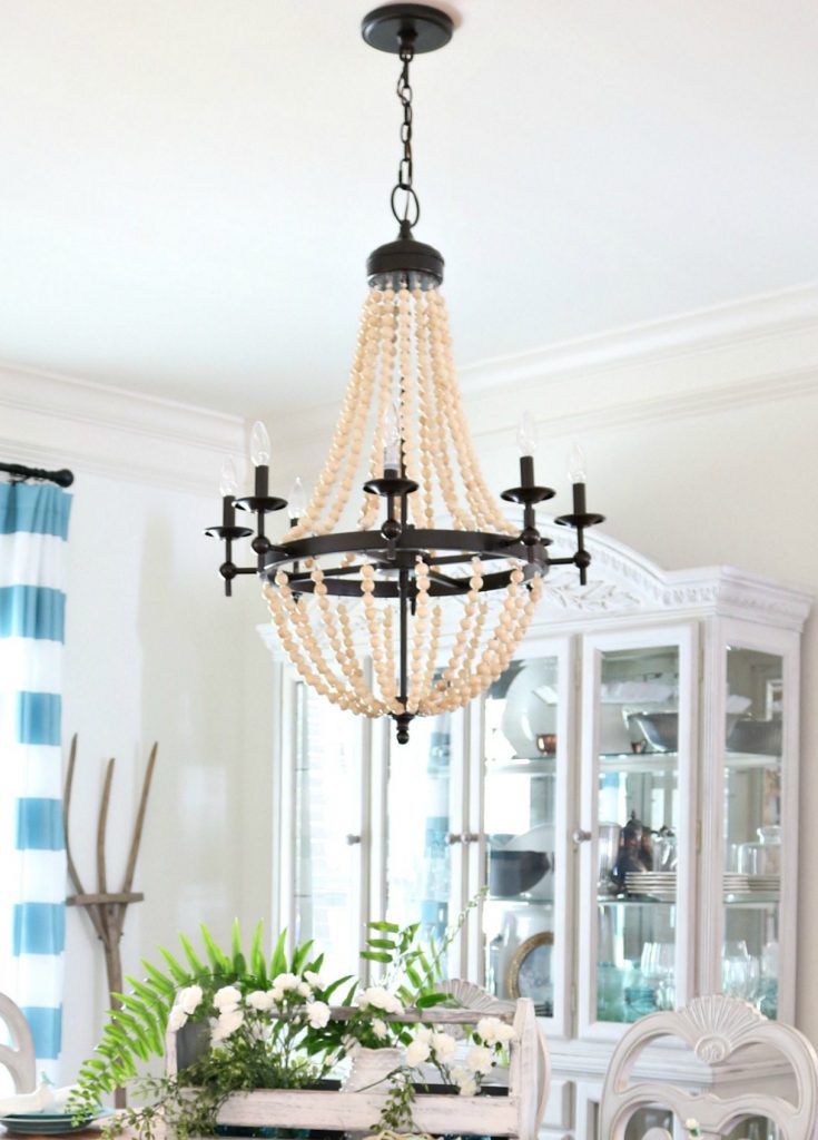 New beaded chandelier for the dining room at Refresh Restyle