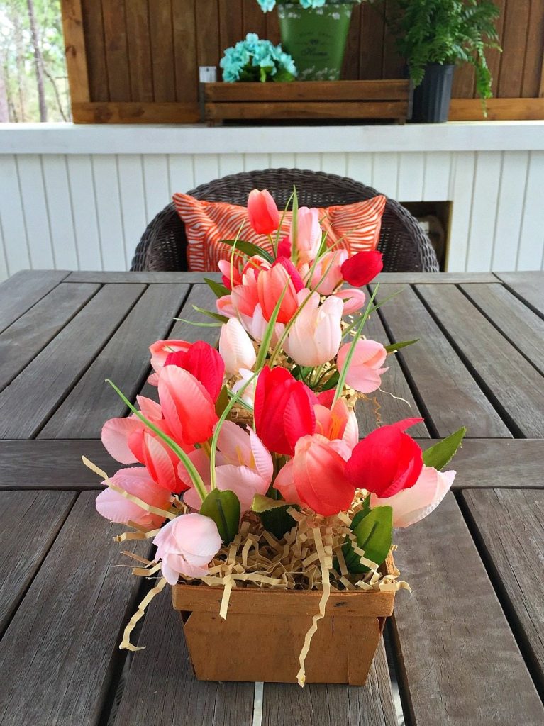 Spring tulips make a great farmhouse table centerpiece