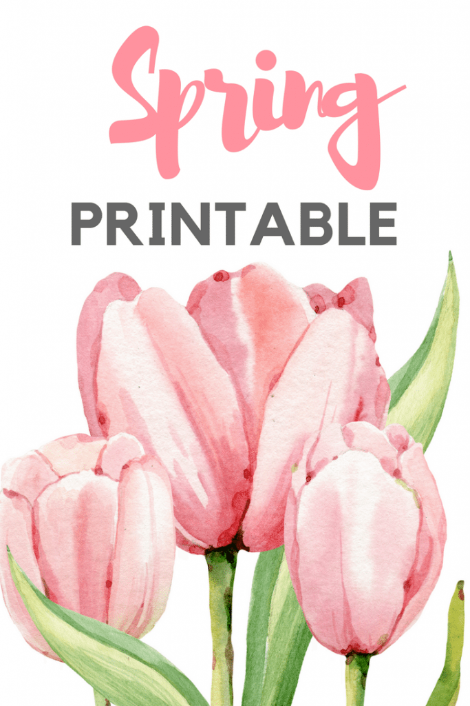 Watercolor Tulips Spring Printable free