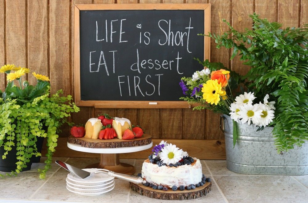 Dessert bar perfect for the ease of an outside dinner party