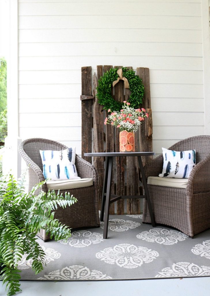 The other end of the farmhouse porch at Refresh Restyle