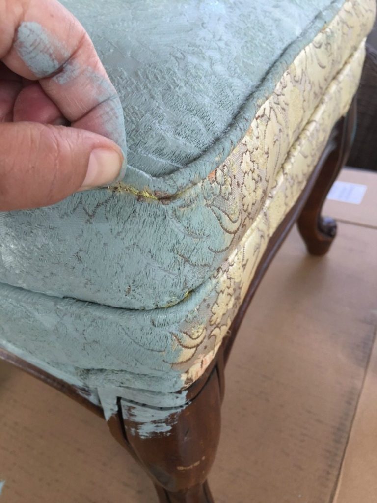 How To Paint A Fabric Ottoman Refresh Restyle