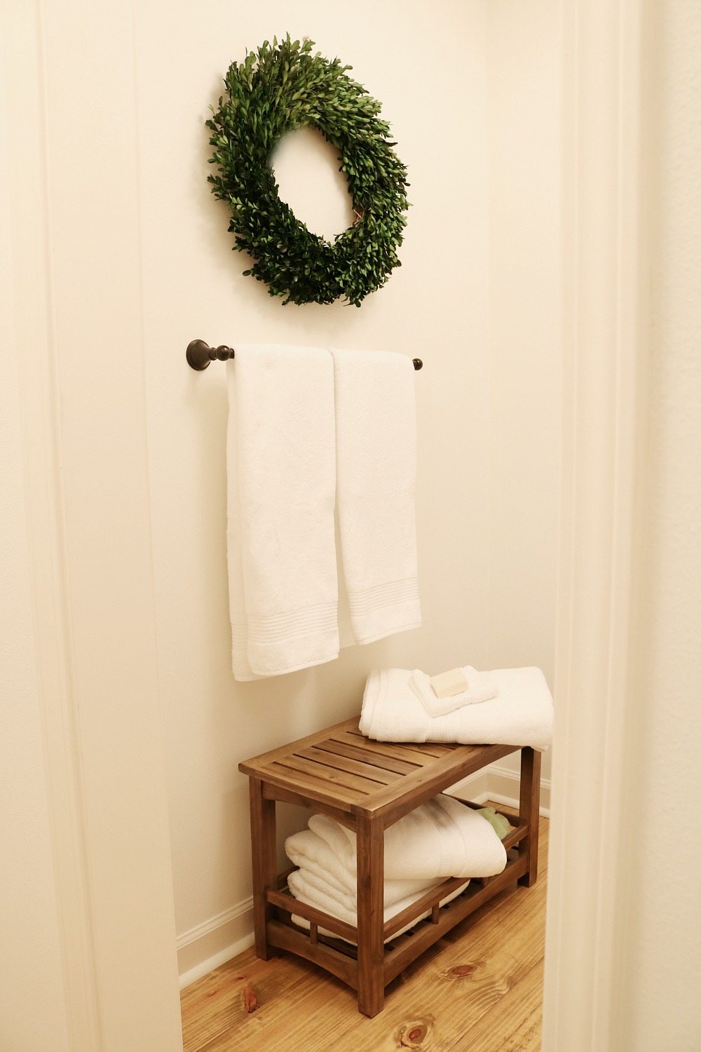 Simple farmhouse guest bath refresh