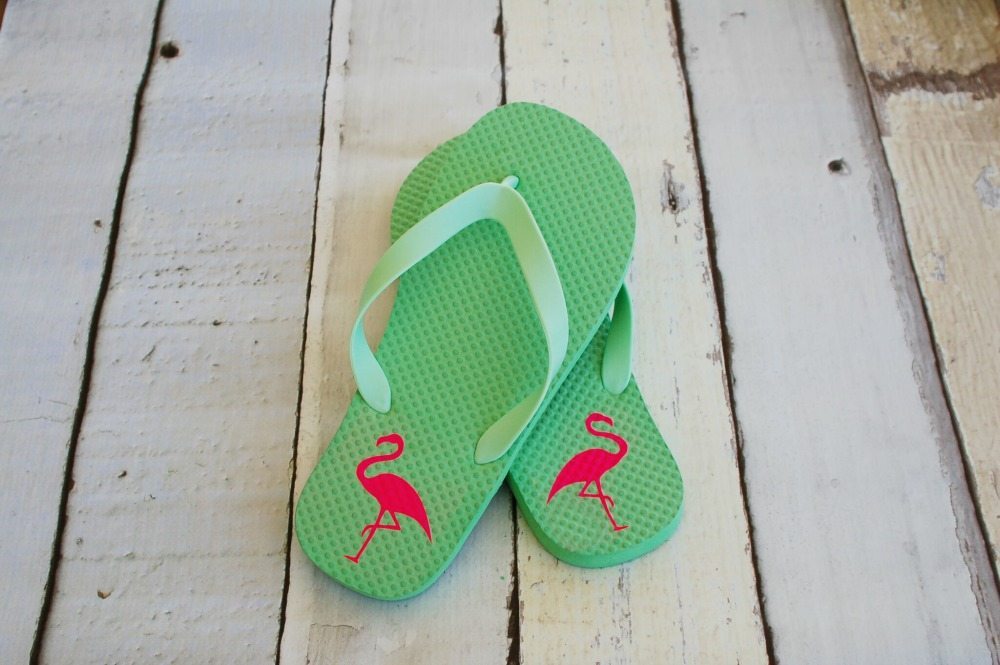 Dress up cheap flip flops with iron on vinyl