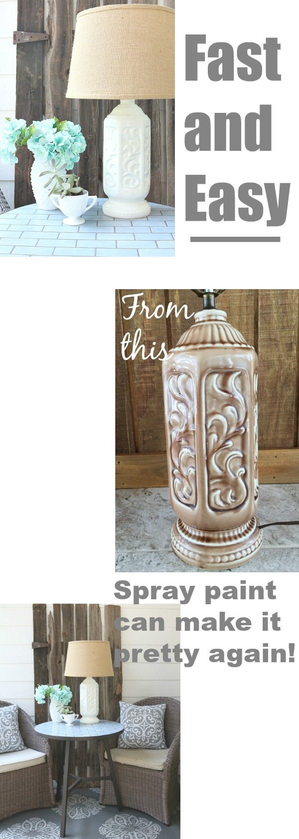 Fast and easy spray paint idea for a new milk glass look
