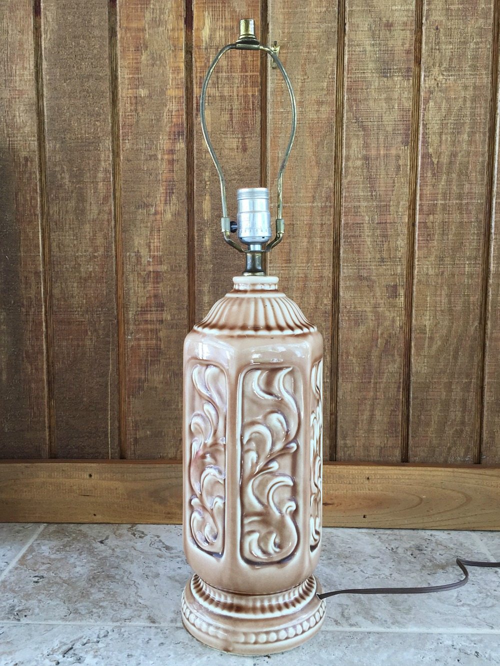 Glass lamp transformation with spray paint