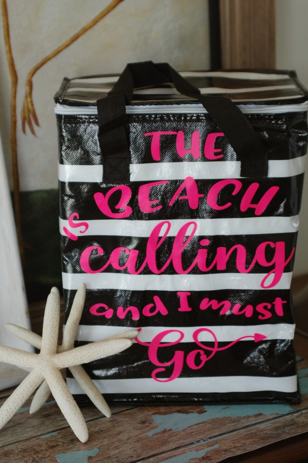 Thermal Beach Tote With Iron Vinyl Refresh Restyle