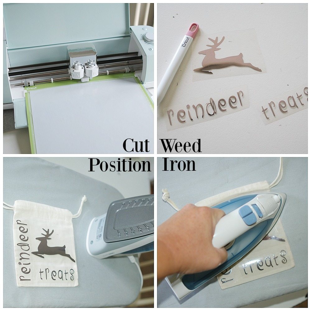 Creating treat bags with a Cricut and heat transfer vinyl