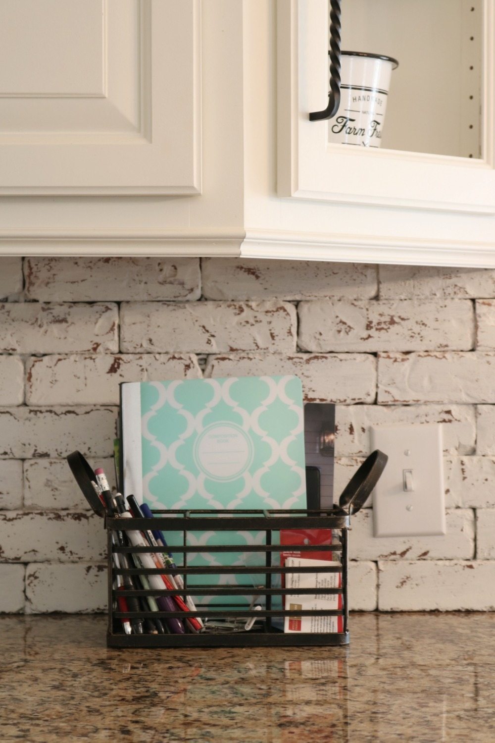 Kitchen items organized in a utensil holder