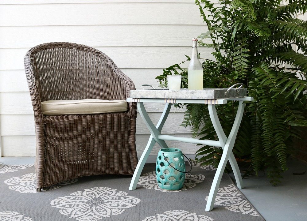 Luggage rack makes a great side table