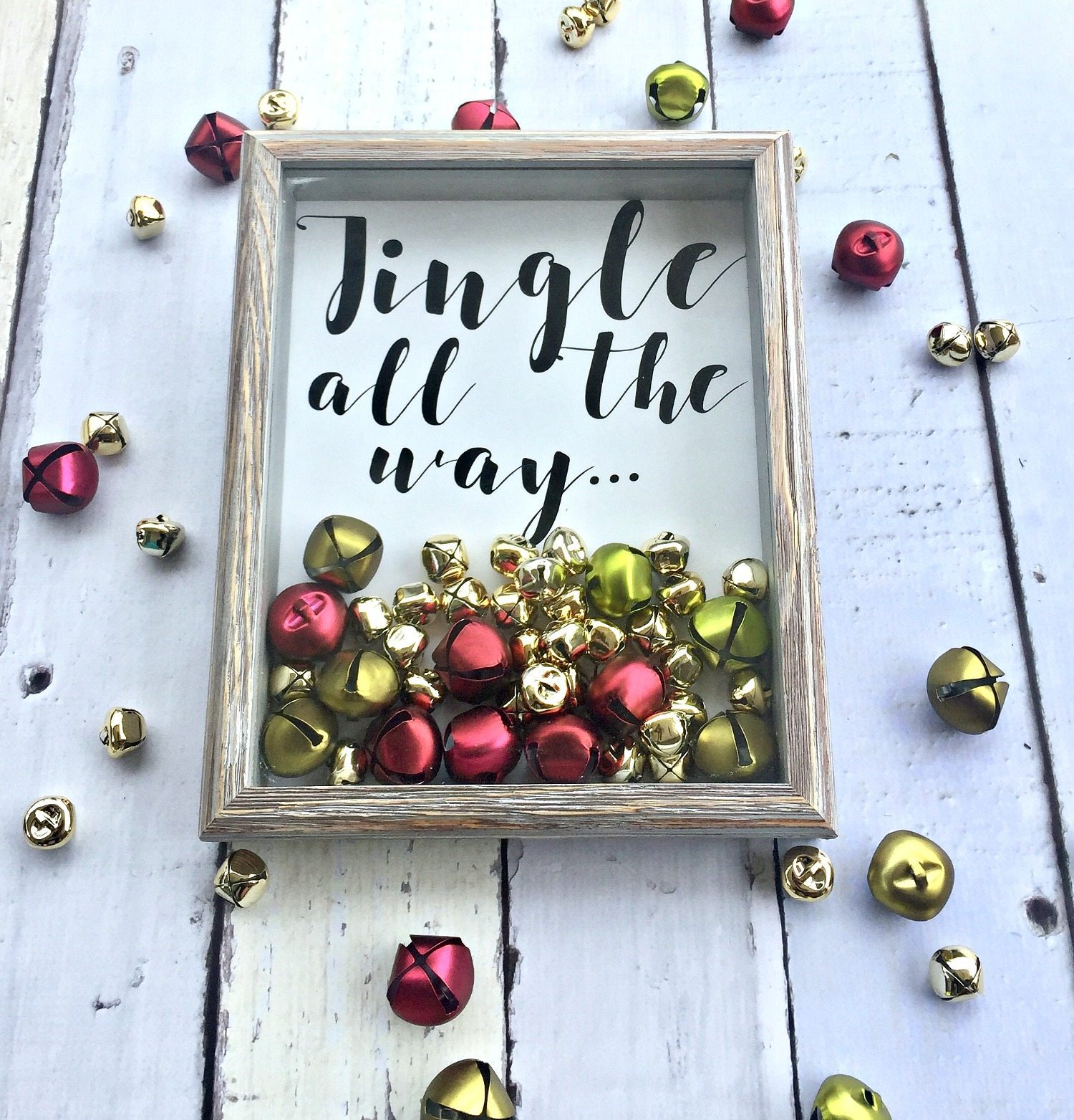 Christmas idea cute shadow box with bells