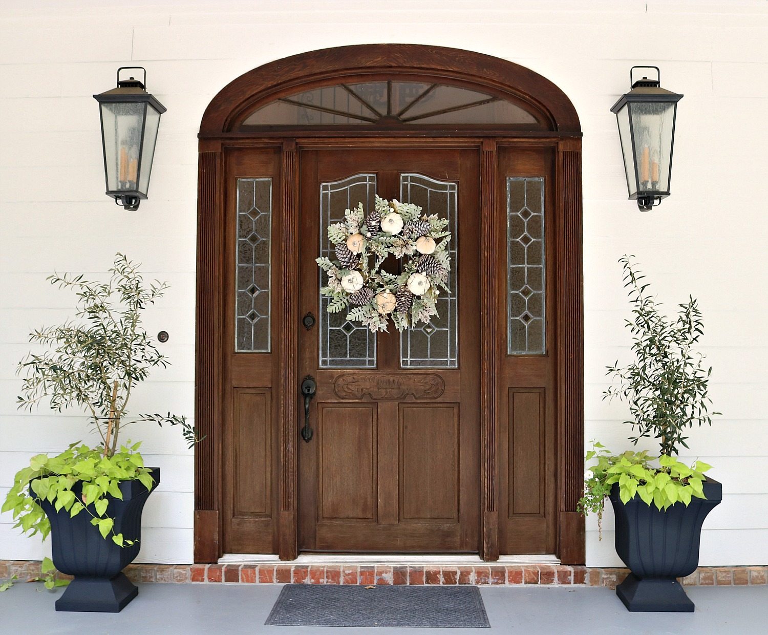 Olive trees and pumpkin wreath