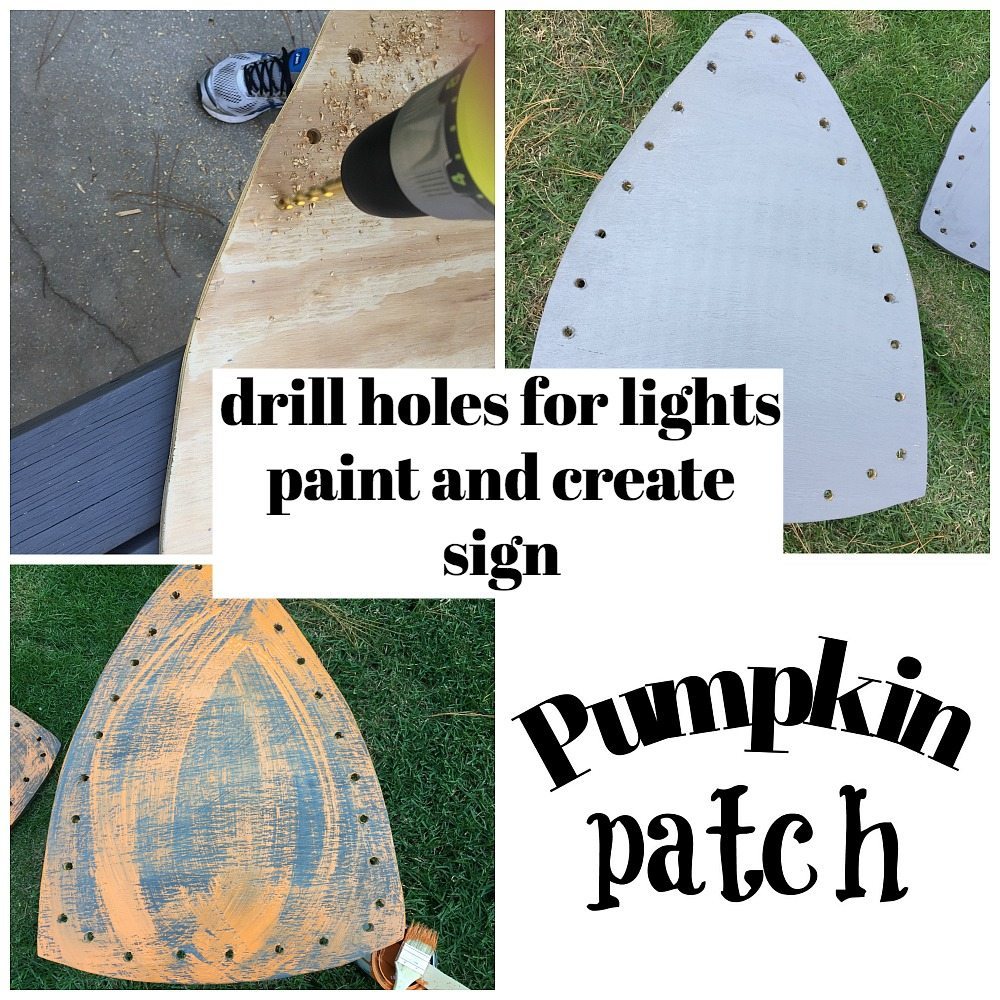 how to make a harvest yard sign for fall with lights