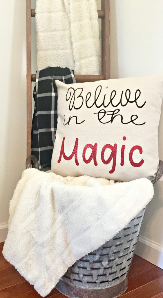 Believe in the magic Christmas pillow at Refresh Restyle