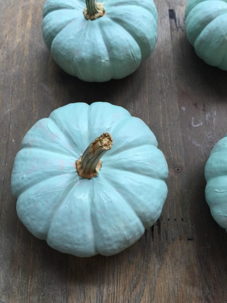 Clean with bleach and paint pumpkins