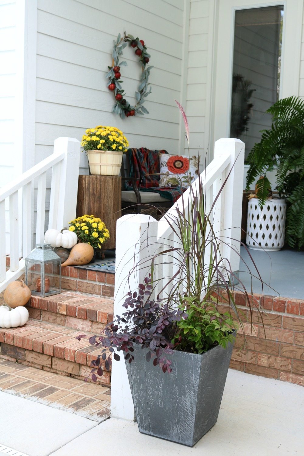 Fall filled planters mums and more