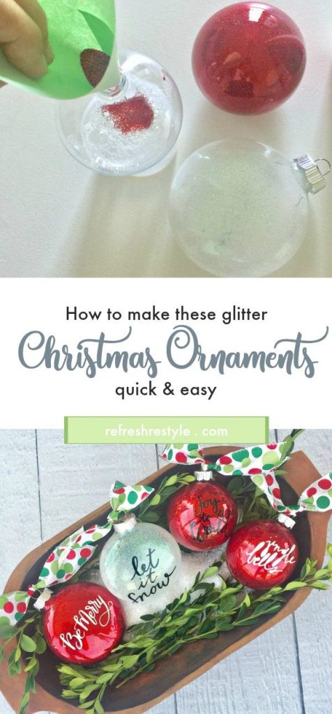 How to make glitter Christmas Ornaments