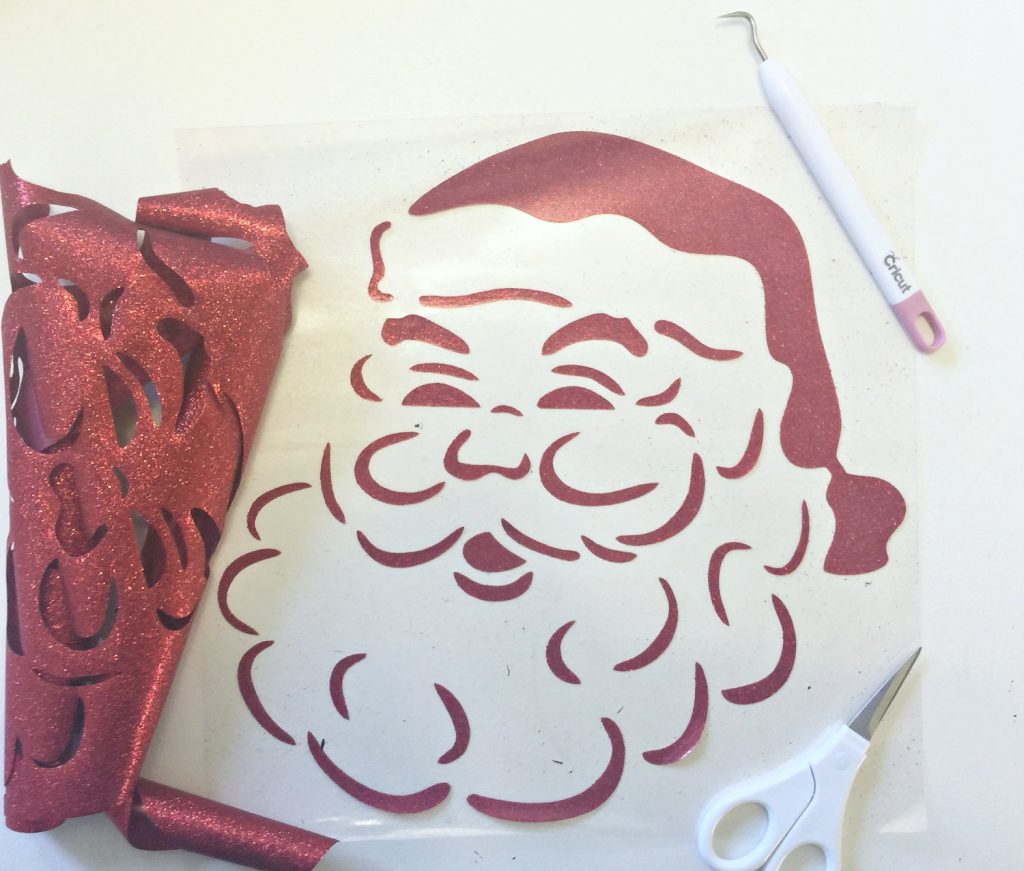 Vintage looking Santa in red glitter