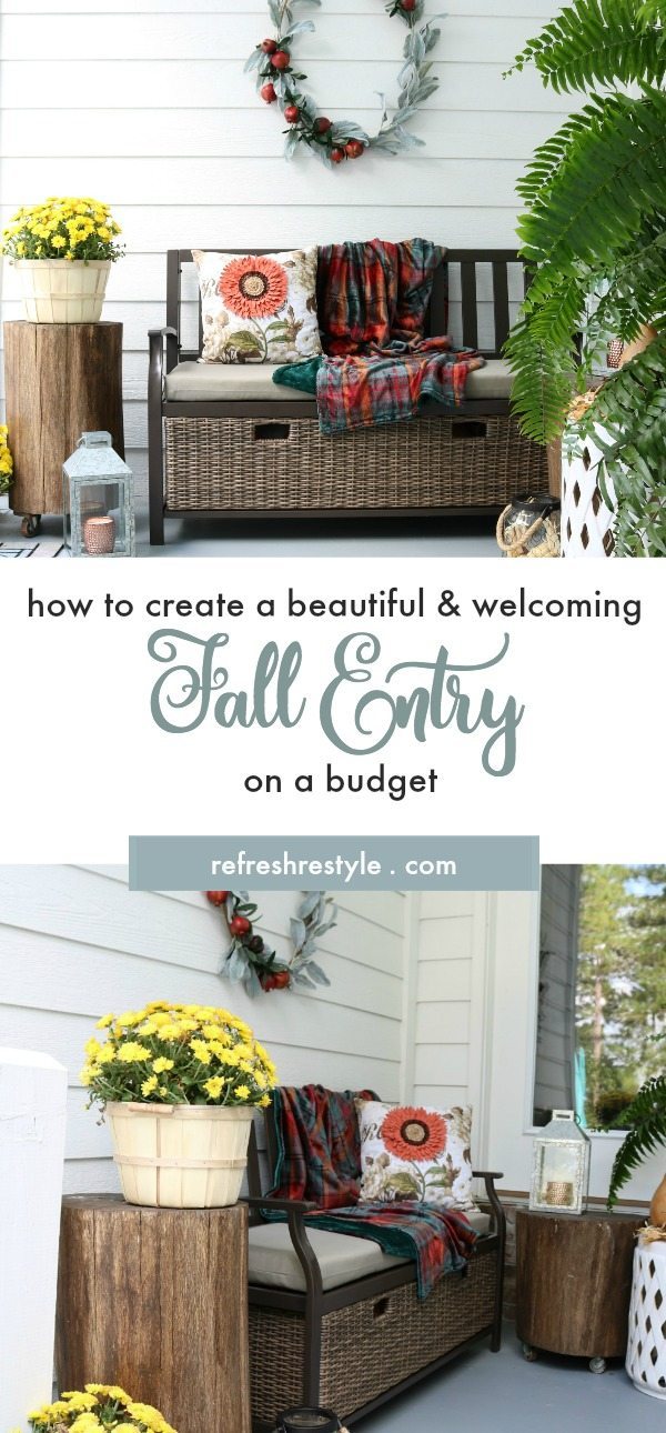 how to create a beautiful fall entry on a budget