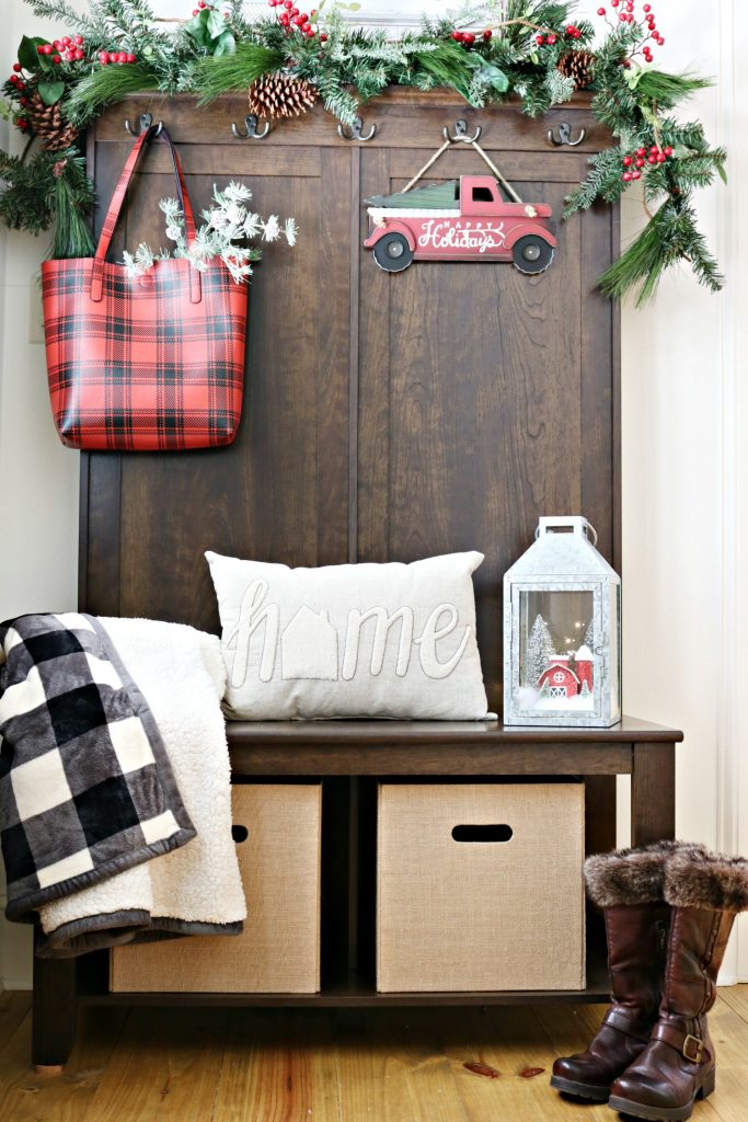 Add seasonal touches to the entry perfect for holidays