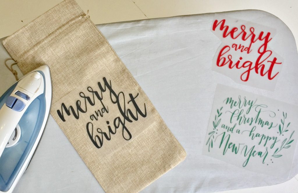 How to make these wine bags with heat vinyl transfer