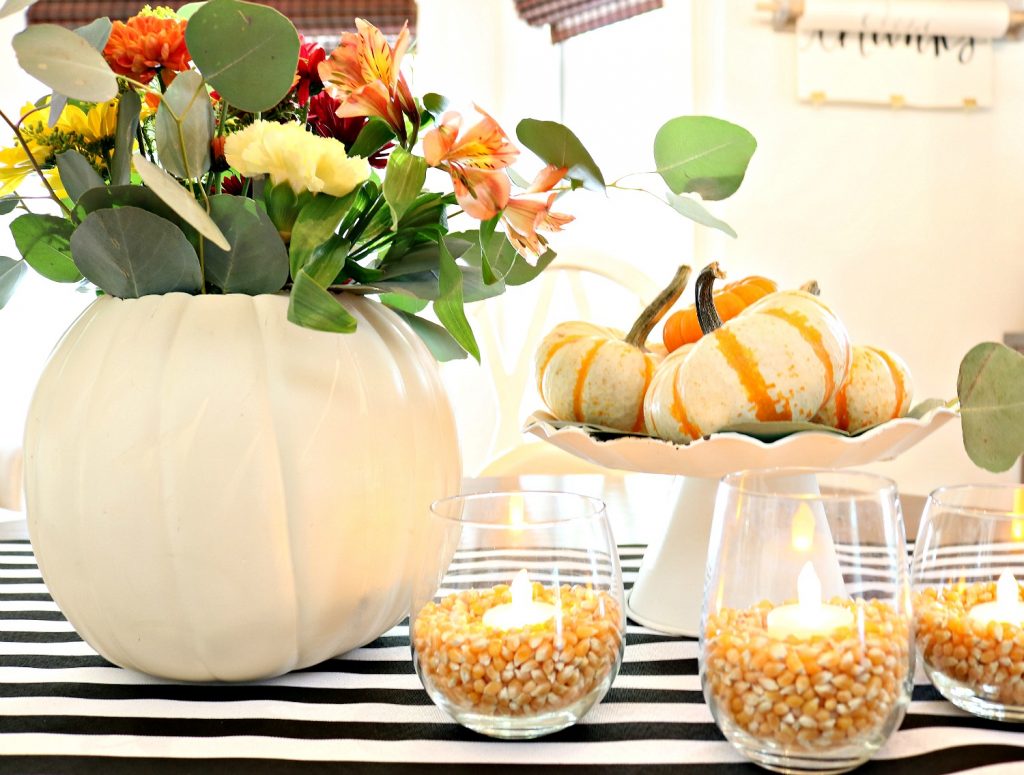 Quick and affordable centerpiece idea for Thanksgiving