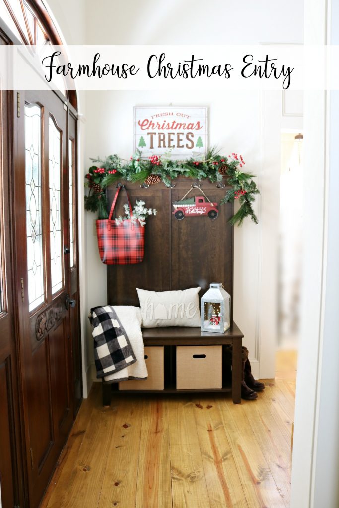 Welcoming Farmhouse Christmas Entry