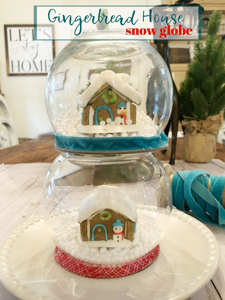 Easy to make and cheap gingerbread house snow globe