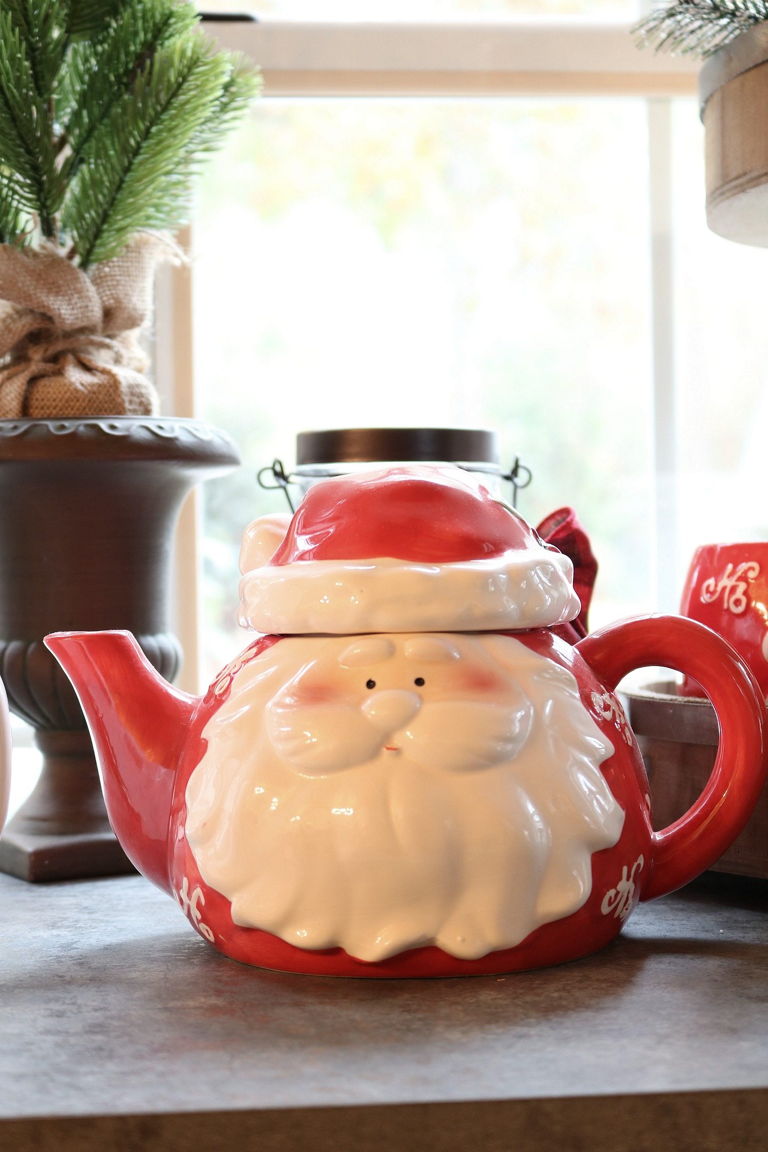 Santa teapot for hot chocolate